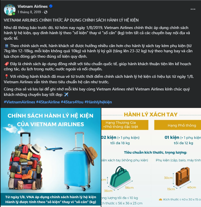 thong bao hanh ly vietnam airlines